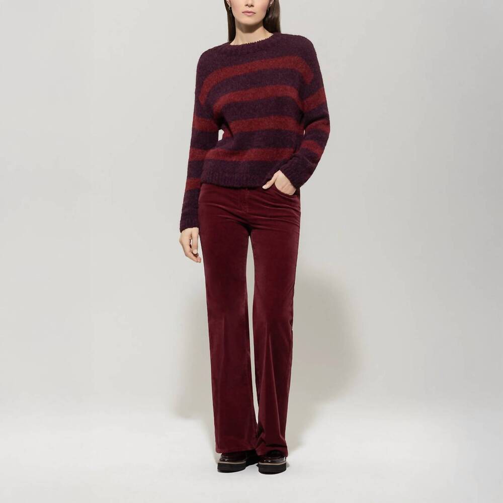 NEW LUISA CERANO flared curdoroy pants in berry red